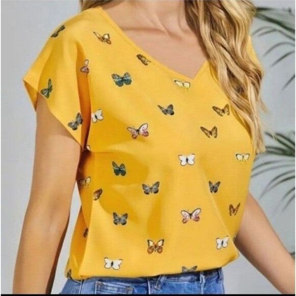 Ladies Butterfly Print T-shirt sz X-large - Picture 1 of 4